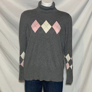 Lane Bryant Argyle Turtleneck‎ Sweater, Plus Size 14/16W